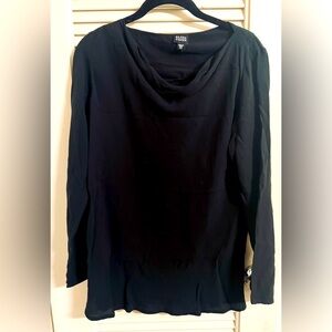 EILEEN FISHER Black Silk Blouse Size XS